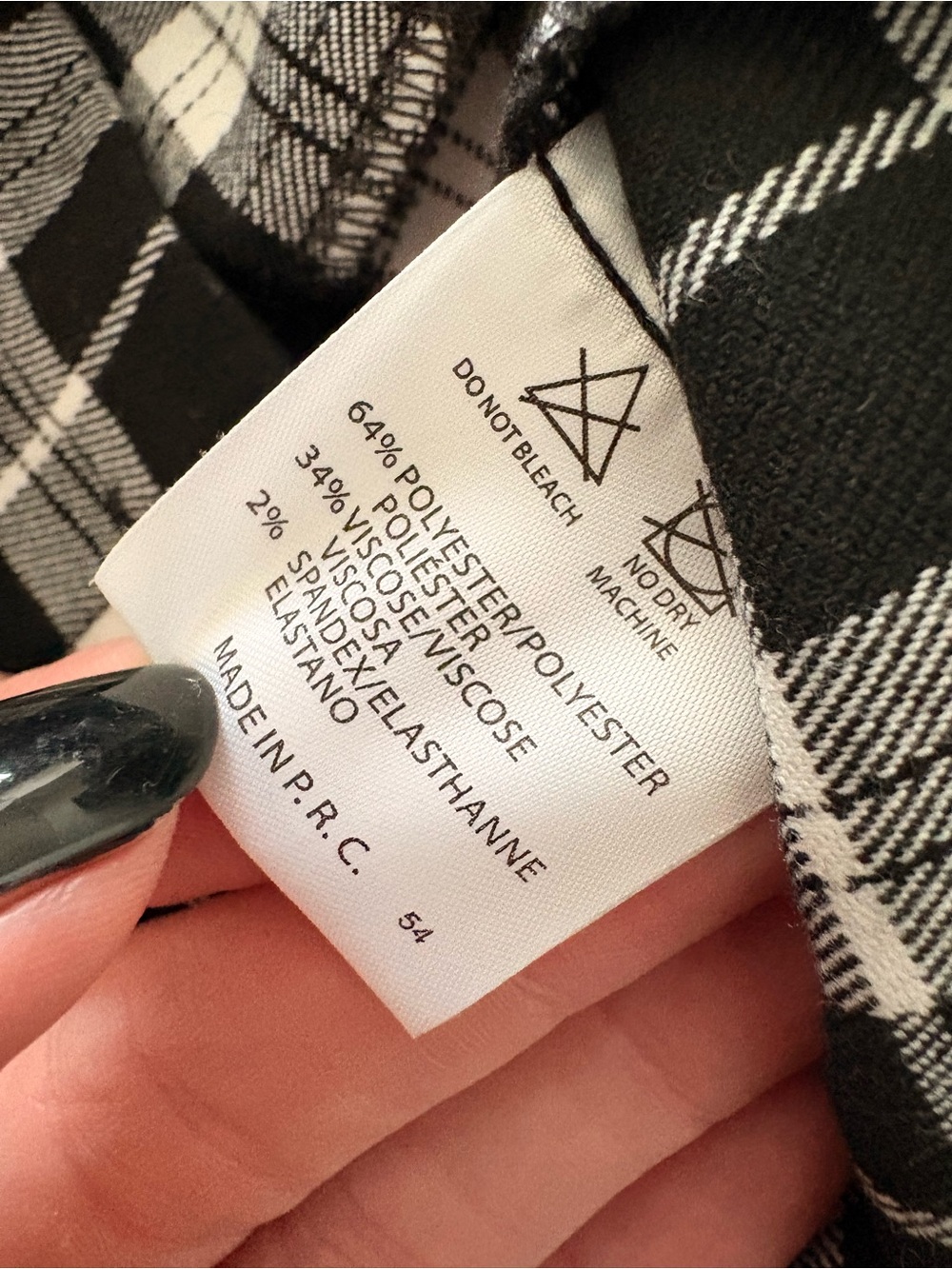 XS/S Black and White Plaid A-Line Skirt - Picture 6 of 9